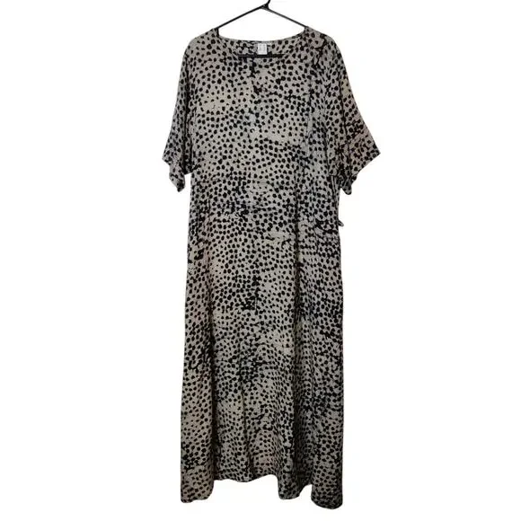 Osei Duro Nonna Maxi Dress Snake Bite XL Hand Dyed Belted Oversized Pockets Boho - Picture 6 of 15